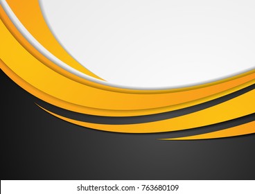 Abstract orange corporate wavy background. Vector design