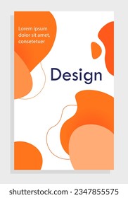 Abstract orange cover concept. Poster or banner, booklet. Drops and liquid splashes, curved lines. Template, layout and mock up. Cartoon flat vector illustration isolated on grey background