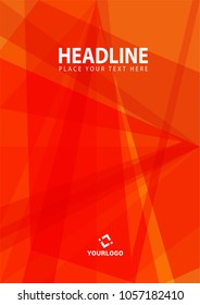 Abstract orange cover design. Vector illustration template in A4 size.