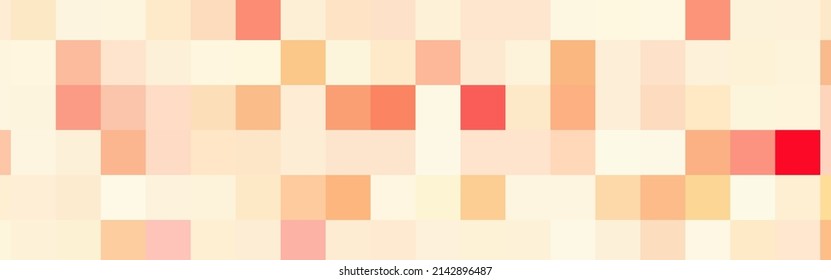 Abstract orange, cream and pink square mosaic banner background. Vector illustration.