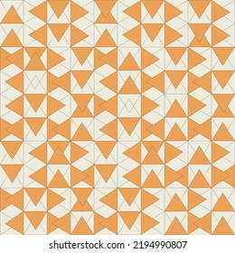 Abstract orange and Cream tech geometric vector pattern design.orange triangular,Modern stylish texture,geometric tiles Pattern design.