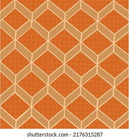 Abstract Orange Cubes Background, Vector Illustration 