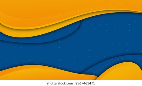 abstract orange curve and blue background graphic, dynamic wave element style
