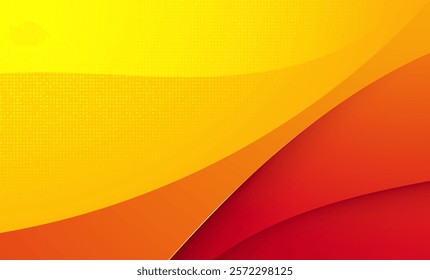 Abstract orange curved layers background with line decoration