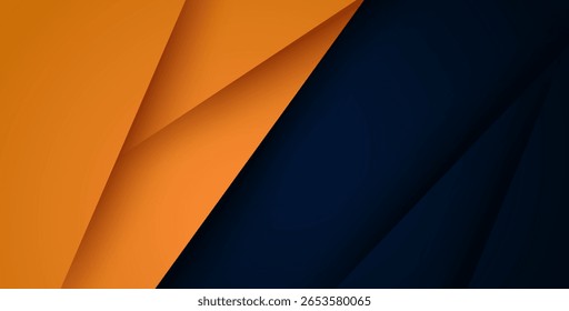 Abstracto naranja azul marino oscuro con capas superpuestas sombra Fondo de ilustración futurista moderno. EPS10 Vector
