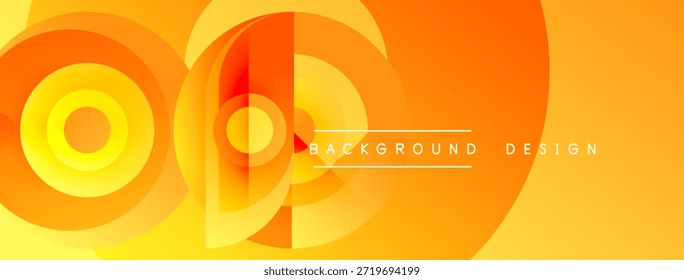 Abstraktes orangefarbenes Design mit konzentrischen Kreisen, Farbverläufen. Moderner Hintergrund geeignet für Banner, Präsentationen. Helle, dynamische Komposition.