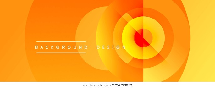 Abstraktes orangefarbenes Design mit konzentrischen Kreisen. Farbtöne schaffen Tiefe, Wärme. Text liest Hintergrunddesign. Einfache, moderne Ästhetik.