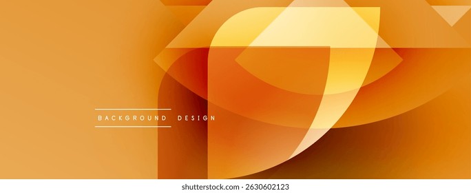 Abstract orange design features layered shapes, gradients. Modern background evokes warmth, fluidity, visual interest.