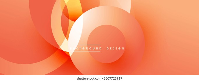 Abstract orange design. Overlapping circles create dynamic visual effect. Smooth gradients, modern aesthetic, perfect for backgrounds, presentations, branding.