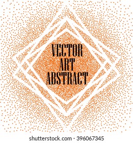 Abstract Orange Dots on White background in white geometric frame.