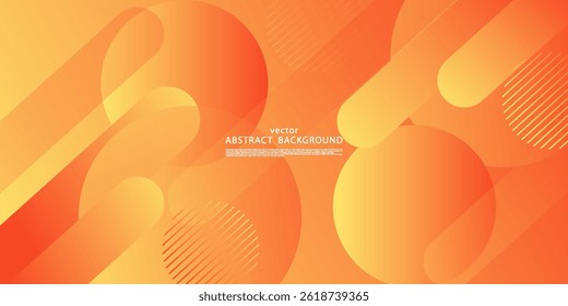 Abstract orange dynamic gradient illustration background with 3d look and simple circle pattern and rounded rectangle elements. Cool and luxurious design. Vector Eps10
