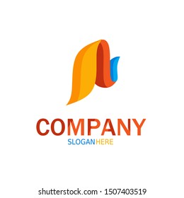 Abstract orange element style logo vector template. Simple stylish modern.