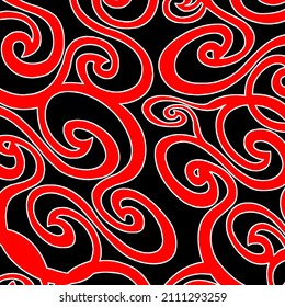Abstract Orange Ethnic Seamless Pattern