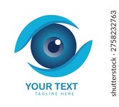 Abstract Orange Eye Vision Logo with Modern Optic Icon Vector Art Illustration