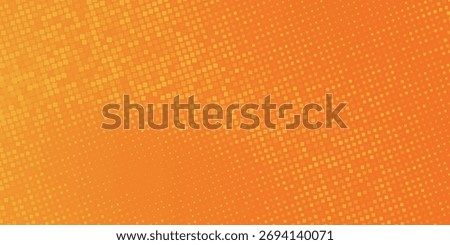 Abstract orange financial technology background, network pixel elements. Abstract science, technology and business background.