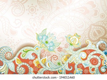 Abstract Orange Floral Background