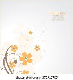 abstract orange floral background