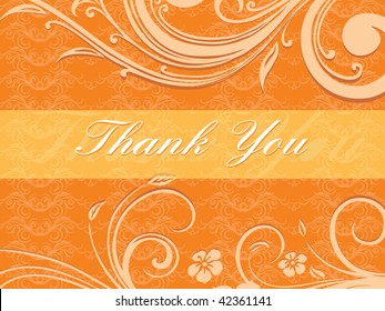 abstract orange floral pattern background for thank you day