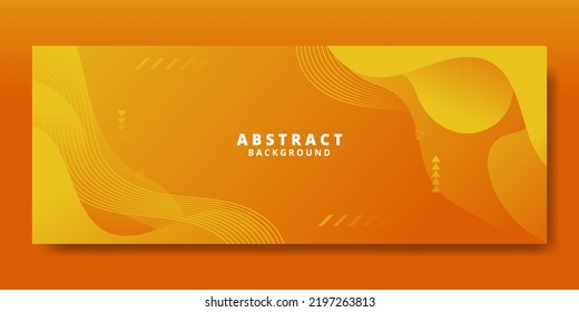 Abstract Orange Fluid Banner Template. Modern background design. gradient color. Dynamic Waves. Liquid shapes composition. Fit for banners