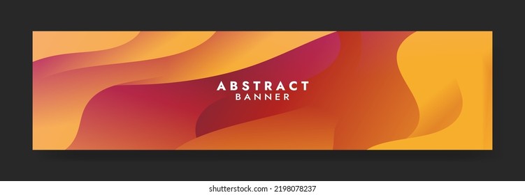 Abstract Orange Fluid Banner Template. Modern background design. gradient color. Dynamic Waves. Liquid shapes composition. Fit for banners
