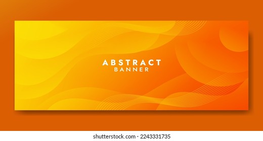 Abstract Orange Fluid Banner Template. Modern background design. gradient color. Dynamic Waves. Liquid shapes composition. Fit for banners