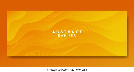 Abstract Orange Fluid Banner Template. Modern background design. gradient color. Dynamic Waves. Liquid shapes composition. Fit for banners