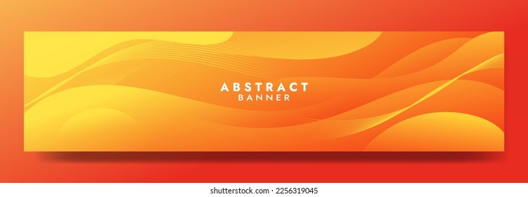 Resumen De La Plantilla De Banner De Fluido Naranja. Diseño de fondo moderno. color de gradiente. Ondas dinámicas. Composición de formas líquidas. Ajustar para banderas