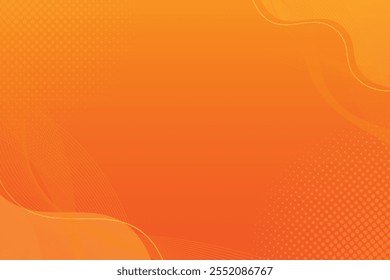 Abstract orange fluid shape modern background with wavy line and halftone effect. Fit for presentation design. wallpapers, brochure, posters