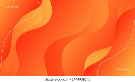 Abstract Orange Fluid Wave Background with Smooth Gradient Abstract Orange Fluid Wave Background with Smooth Gradient