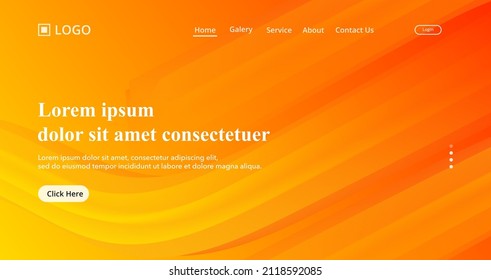 abstract orange fluid wave gradient background, modern and clean landing page concept