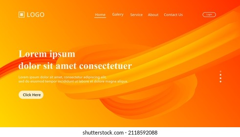 abstract orange fluid wave gradient background, modern and clean landing page concept