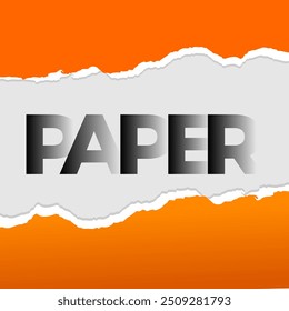 Plantilla Abstractas de diseño de papel rasgado de marco naranja