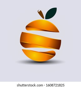 Abstract Orange Fresh logo design vector illustration  template