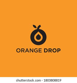 abstract orange fruit logo. drop icon