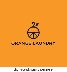 Abstract orange fruit logo. laundry icon