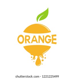 Abstract Orange Fruits Logo Circle Shape Abstract Healthy Food Icon Melted Splash Juicy Design Vector