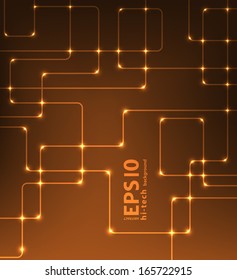 Abstract orange futuristic EPS10 vector modern hi-tech glowing background illustration 