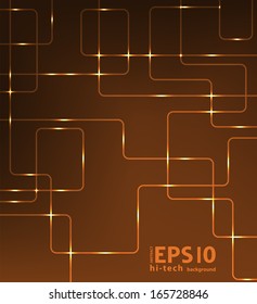 Abstract orange futuristic EPS10 vector modern hi-tech glowing background illustration 