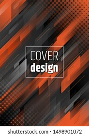 Abstract orange geometric background cover design