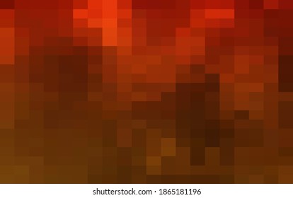 Fondo geométrico anaranjado abstracto, Plantillas de diseño creativo. Mosaico de cuadrícula de arte de píxeles, fondo vectorial de 8 bits.
