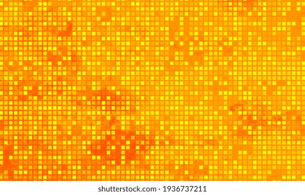 Abstract Orange geometric Background, Creative Design Templates. Pixel art Grid Mosaic tile. Orange grain checkered background with red vignette. Seamless color mosaic texture. Vector illustration