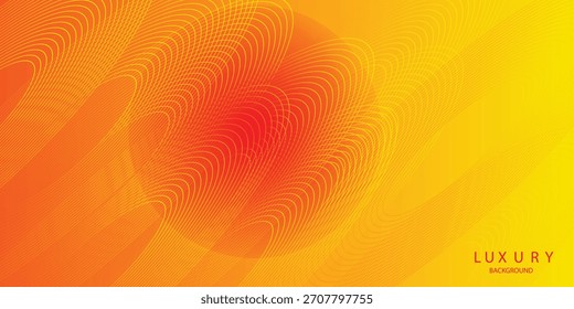 Abstract Orange  geometric background with curve wave lines