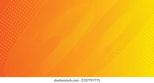 Abstract Orange  geometric background with curve wave lines