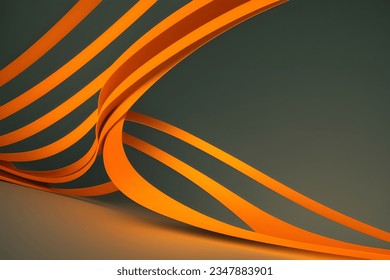 Abstract orange geometric background. Dynamic shapes composition. Vector illustration.