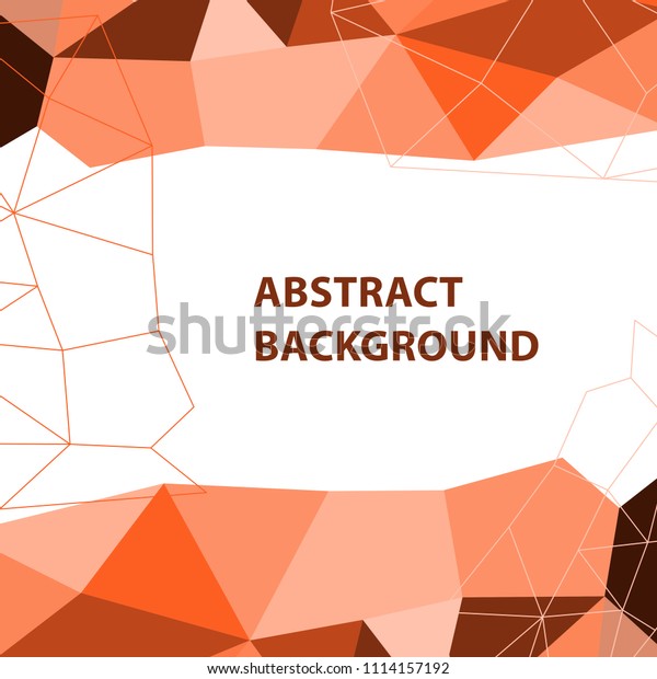 Abstract orange geometric background with polygon\
design, stock vector