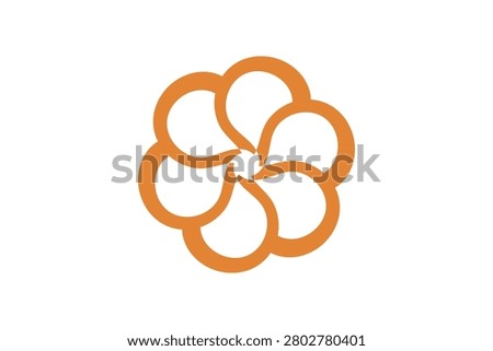 Abstract orange geometric flower logo icon vector for photography camera shutter multimedia business