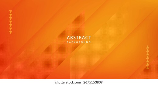 Abstract Orange Geometric Gradient Background with Halftone Pattern. Modern creative trendy design
