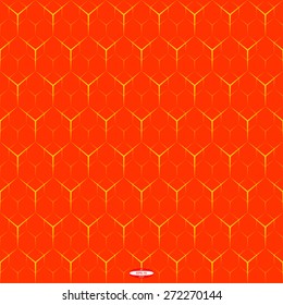 abstract orange geometric pattern sand texture with hexagon. vector illustration