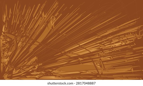 Abstract orange geometric speed lines with layered angular fragments creating a dynamic futuristic motion background