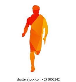 Abstract orange geometrical vector runner
